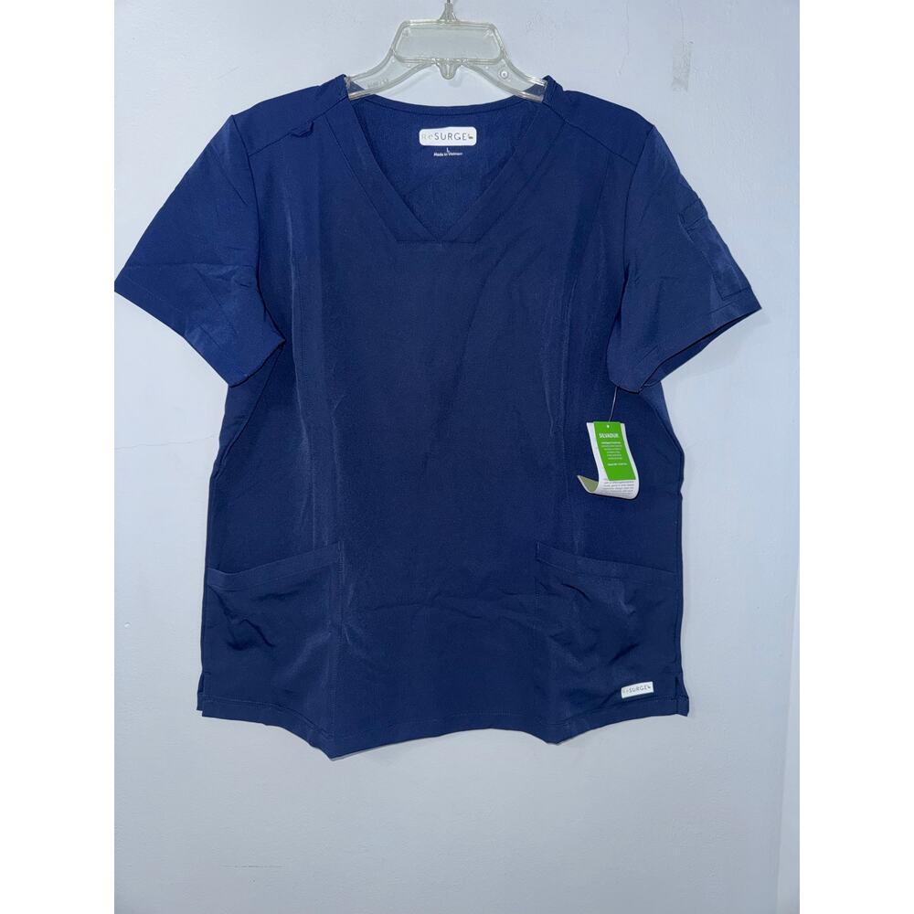 ReSurge Navy Blue Scrub Top Size Large NWT
